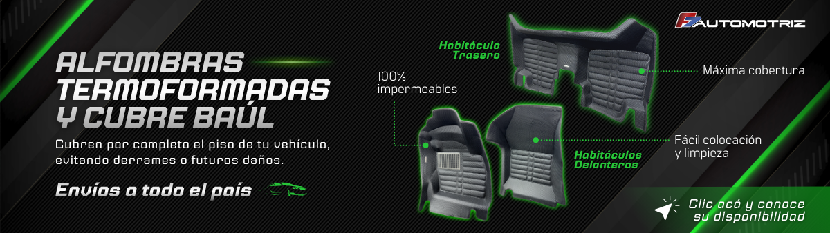 Alfombras termoformadas y cubre baúl